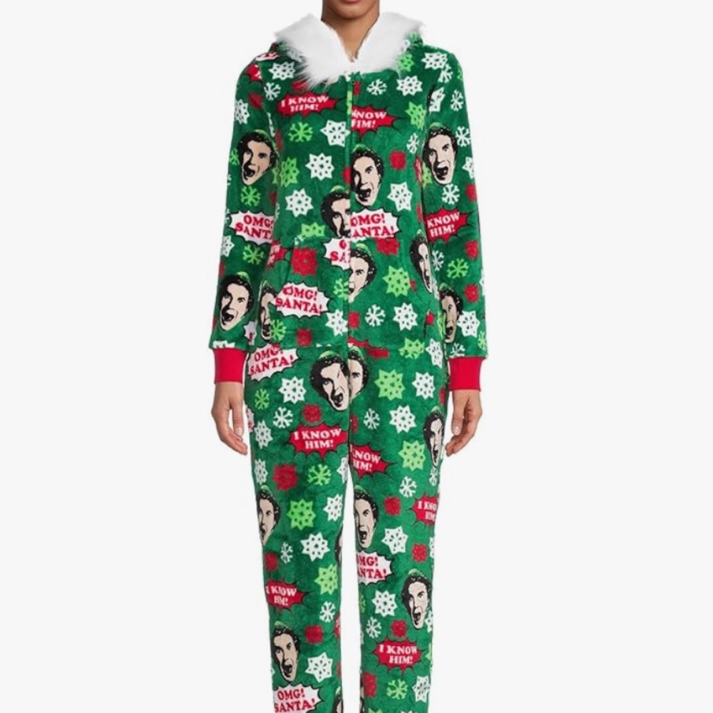 Buddy the Elf Women’s Pajama Union Suit One Piece, Green, 2X